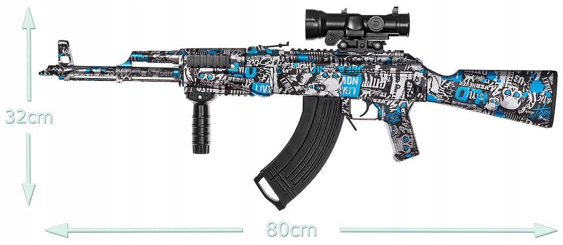 Didelis AK47 automatinis šautuvas