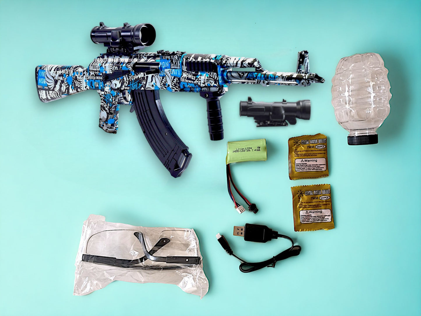 Didelis AK47 automatinis šautuvas